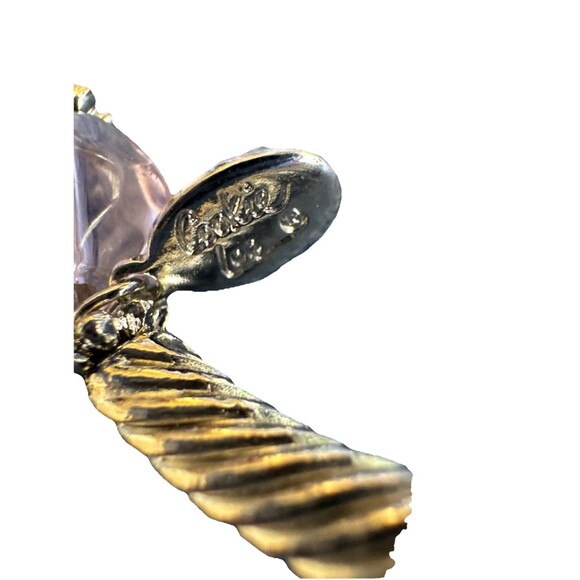 Cookie Lee Faceted Glass Stretch Bracelet Twisted Cable Gold Silver Tone Lavendr - Picture 7 of 7